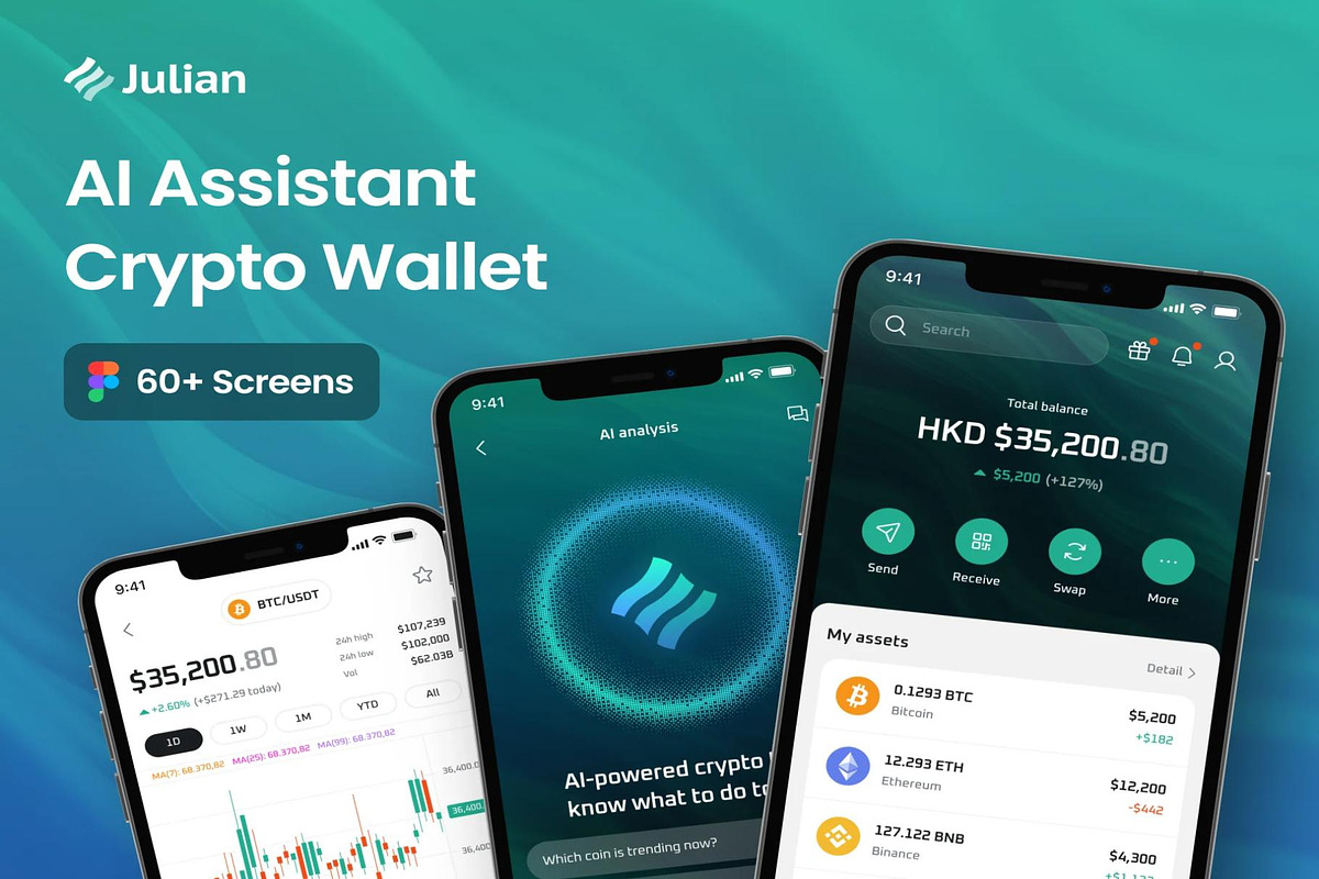 AI Assistant Crypto Wallet Mobile, an UI Kit Template by Creative Perspective (Photo 1 of 6)