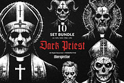 10 Bundle Dark Art Priest Devil, an Illustration by Morspective (Thumbnail 1 of 7)