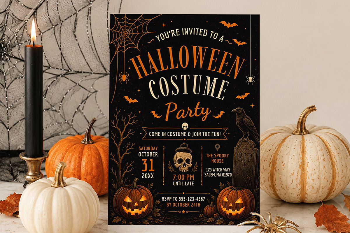 Gothic Halloween Costume Invite, an Invitation Template by Arslan (Photo 1 of 5)
