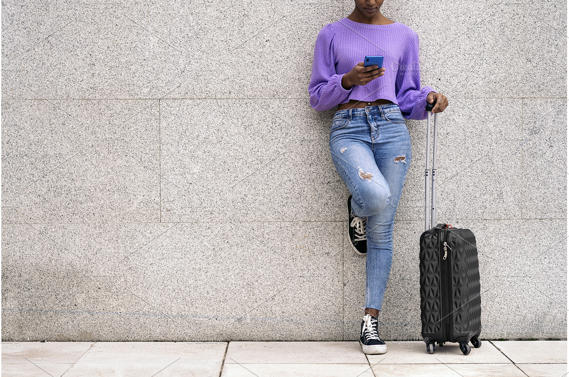 Faceless Tourist Woman Using Phone, a Person Photo by nunezimage