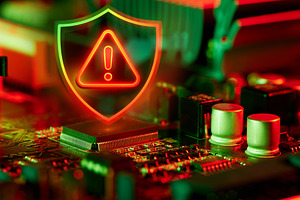 System Error: Red Alert Circuit Board, a Technology Photo by Alliance Images