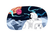 Astronauts exploring outer space set, a Person Illustration by PaperTrident (Thumbnail 3 of 5)