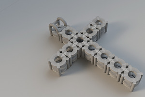 Cross With Diamonds 3D Print Model