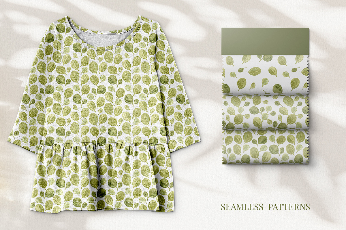 Olive abstract patterns watercolor, a Texture Illustration by YarovaArt (Photo 14 of 21)