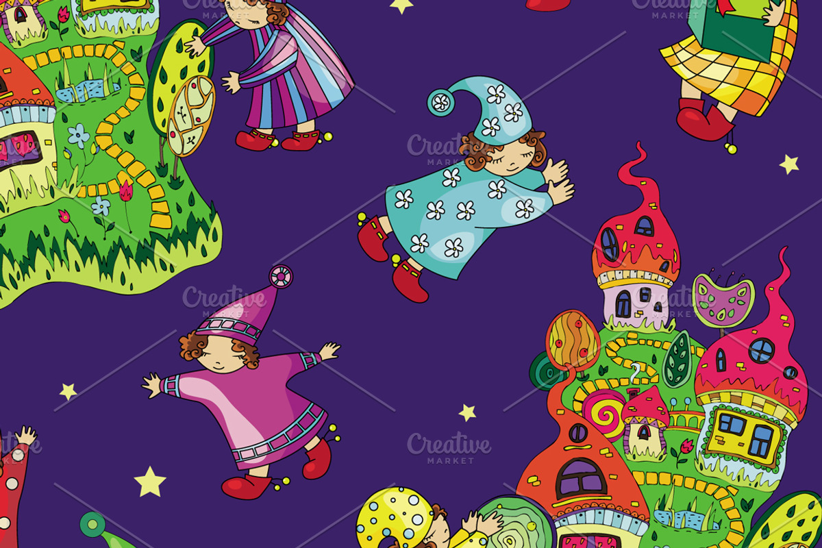 Cute pattern for children textile preview 3