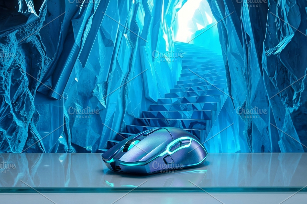 Ice Cave Stairs Blue Crystal Photo, a Background Graphic by Aura Canyon HQ (Photo 4 of 8)