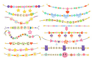 Plastic Beads Bracelets. Kids Funky