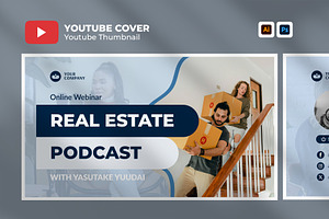 Podcast Youtube Thumbnail Template, a Social Media Template by hekenostudio