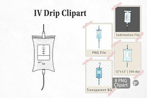 IV Drip Clipart, a Graphic by Artnoy