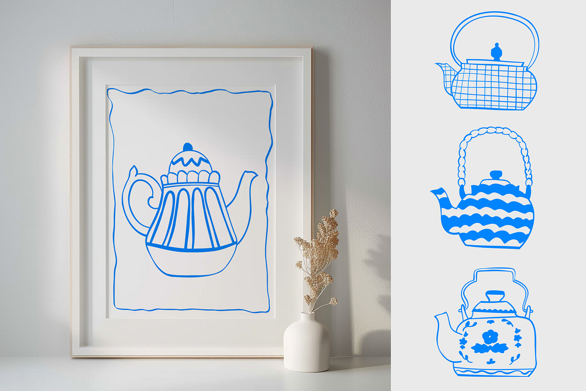 Tea Time line art, a Food Illustration by Carpet Tapete Pretzel (Photo 6 of 7)