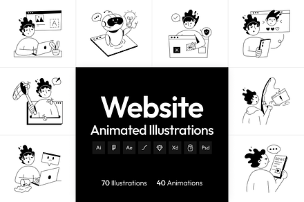 Website Mini Illustration Set, an Illustration by Vectors Market