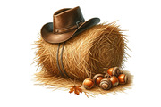 Watercolor Cowboy Autumn Clipart, an Illustration by Designking (Thumbnail 4 of 4)