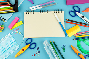 Useful for the return to school containing flat lay, notebook, and horizontal