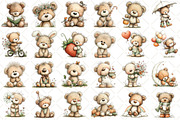 Whimsical Teddy Bear Clipart, an Animal Illustration by Black Bird Studio (Thumbnail 2 of 6)