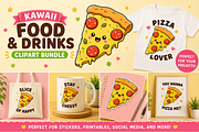 Cute Kawaii Food and Drinks Clipart, a Food Illustration by QM_ART (Thumbnail 3 of 4)