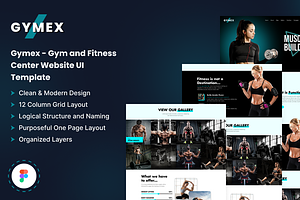 Gymex - Fitness Website UI Template, an UI Kit Template by Techeshta Solutions