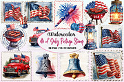 4th of July Postage Stamp Clipart, a Graphic by CitraGraphics (Thumbnail 1 of 4)
