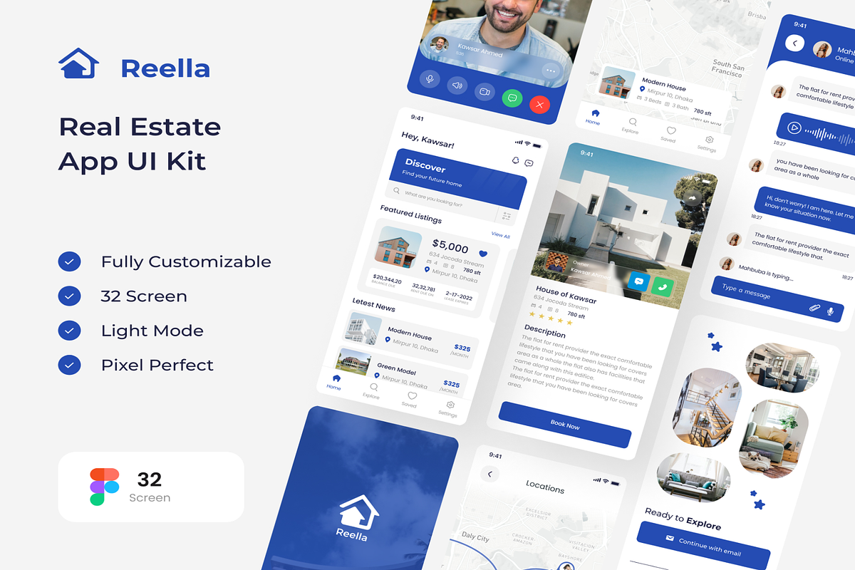 Reella - Real Estate App UI Kit, an App Template by Creative Perspective (Photo 1 of 6)
