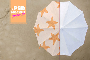 Top View Beach Umbrella Mockup, a Product Mockup by McLittle Stock