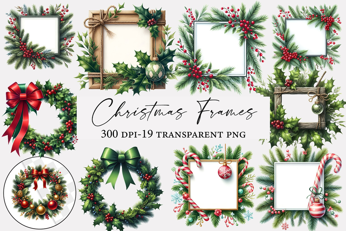 Christmas Frames Clipart, an Illustration by Designworld (Photo 1 of 5)