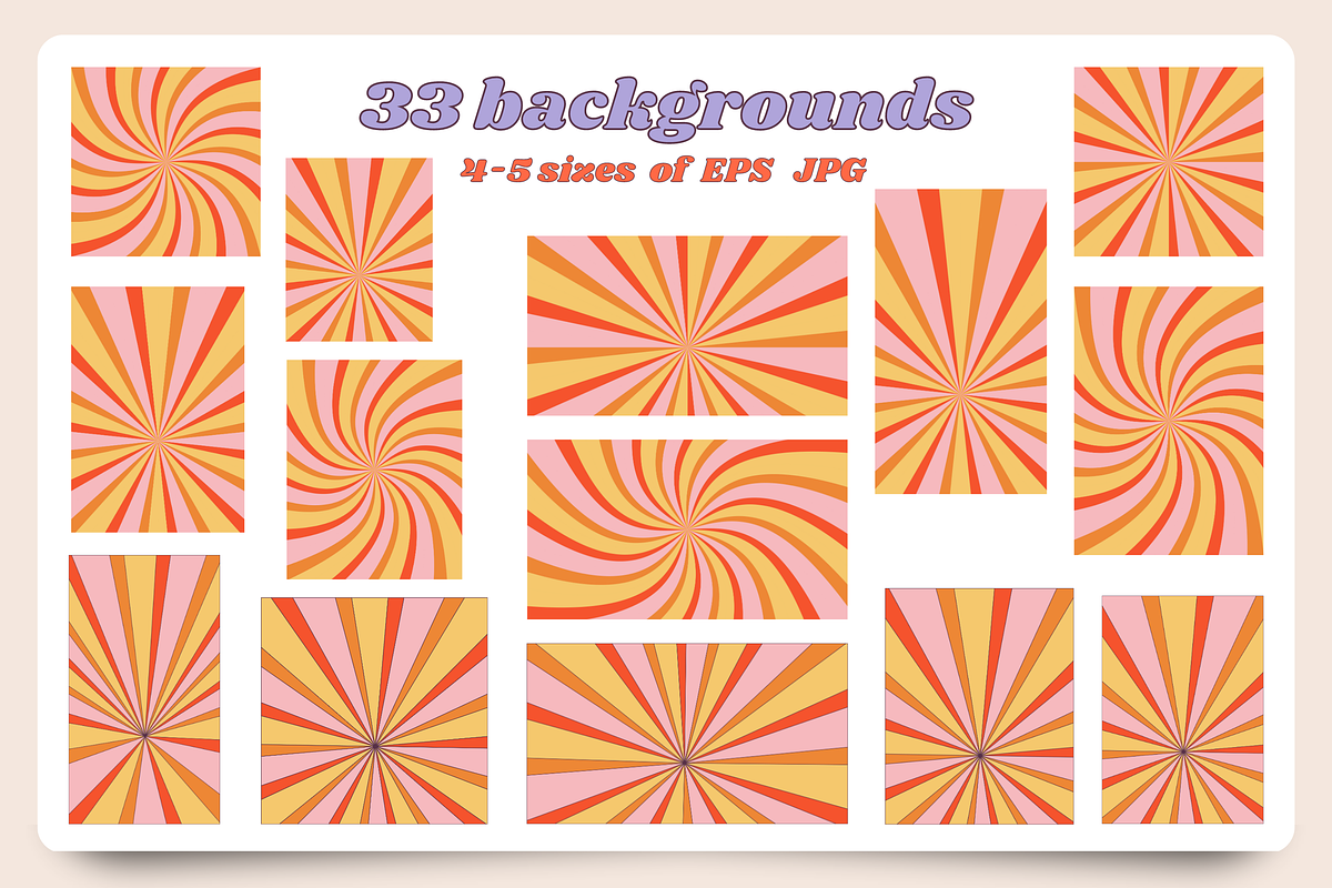 70s Retro Groovy Vintage Collection, a Decorative Illustration by VectoriyA (Photo 5 of 6)