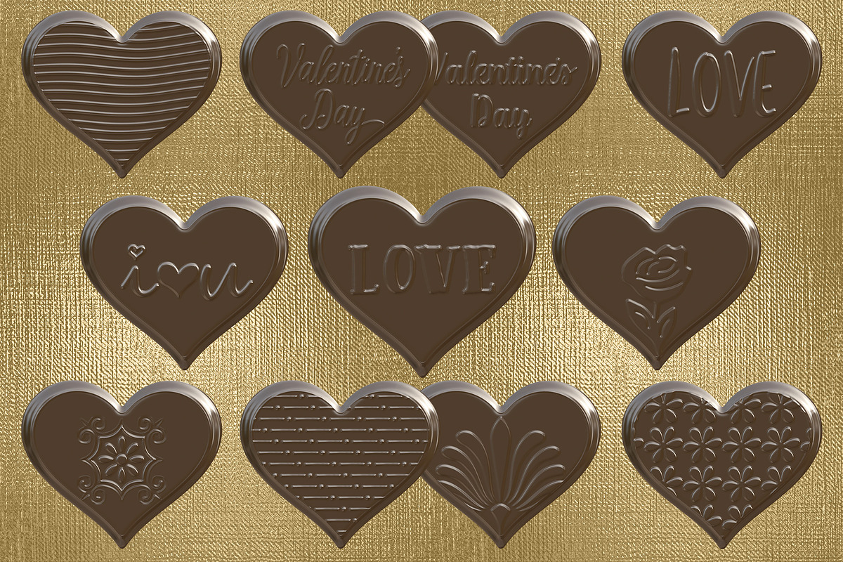 Chocolate Hearts Clipart, an Object Graphic by Julie Campbell (Photo 2 of 4)