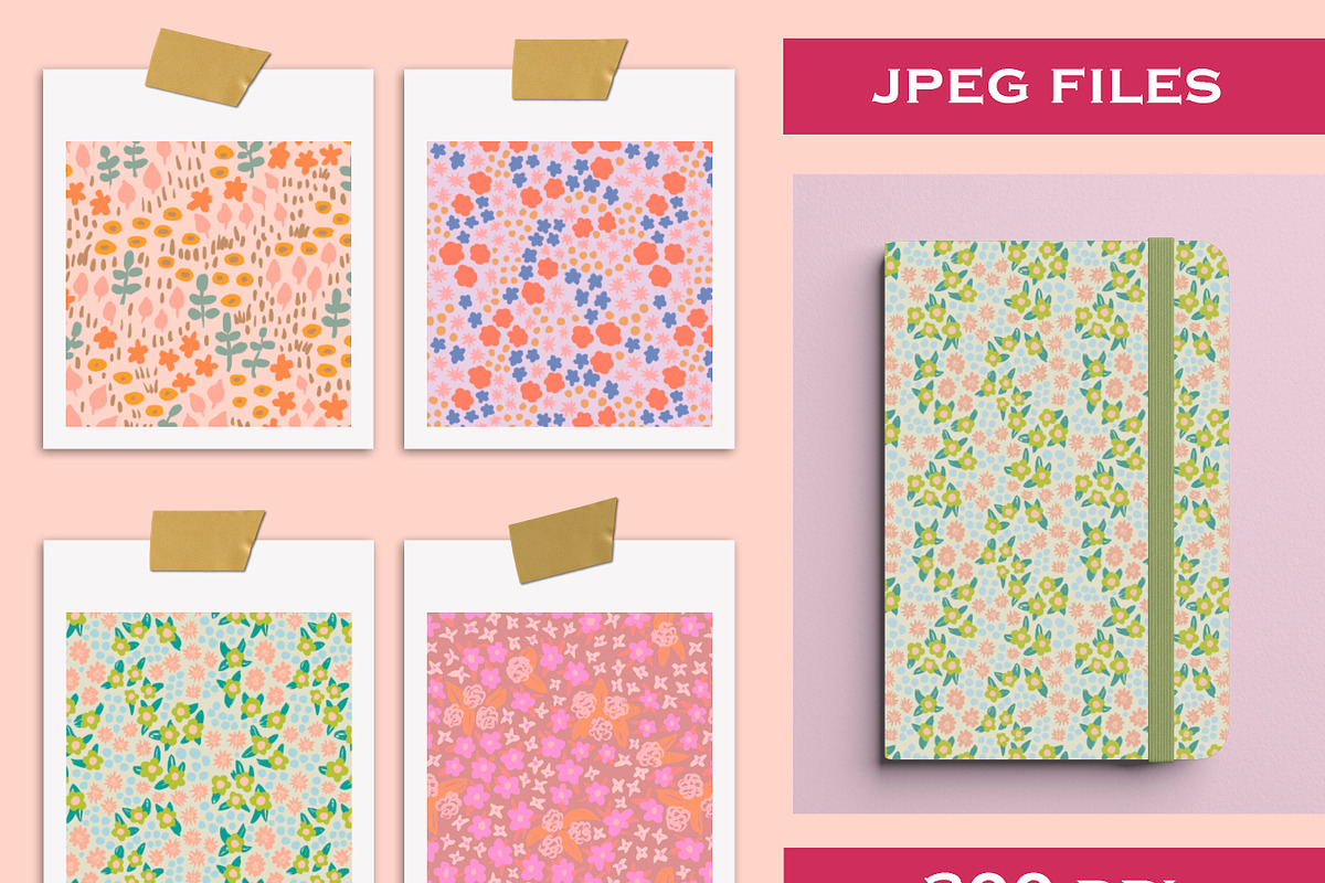 Retro Ditsy Seamless Patterns, a Pattern Graphic by Lagmar Design (Photo 7 of 12)