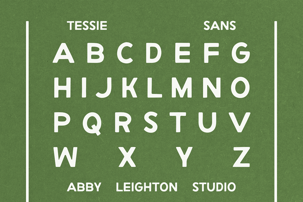 TESSIE SANS by Abby Leighton, a Sans Serif Font by Abby Leighton Studio (Photo 2 of 3)