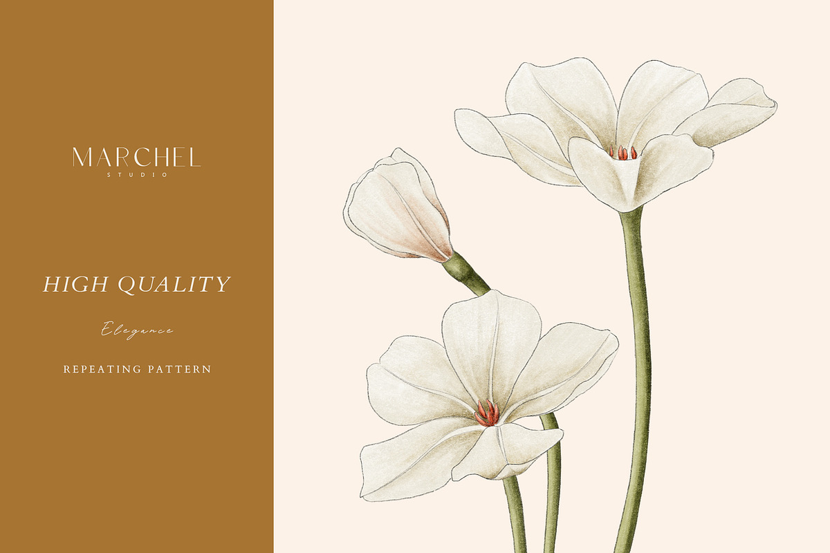 Floral Flow, Romantic Repeat Pattern, a Pattern Graphic by Marchel Studio (Photo 2 of 4)