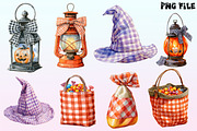 Gingham Halloween Clipart, a Graphic by CitraGraphics (Thumbnail 3 of 4)