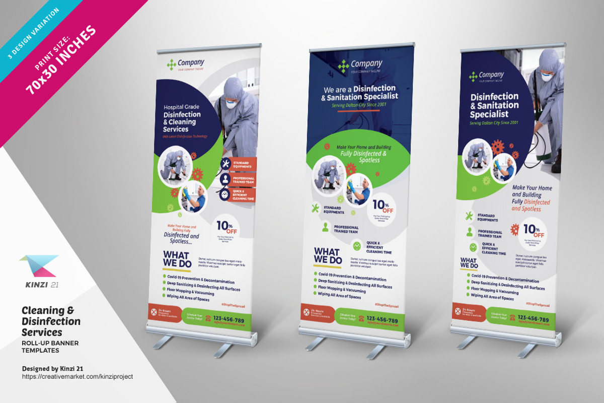 Cleaning & Disinfection Roll-ups, a Stationery Template by kinzi21 (Photo 1 of 4)