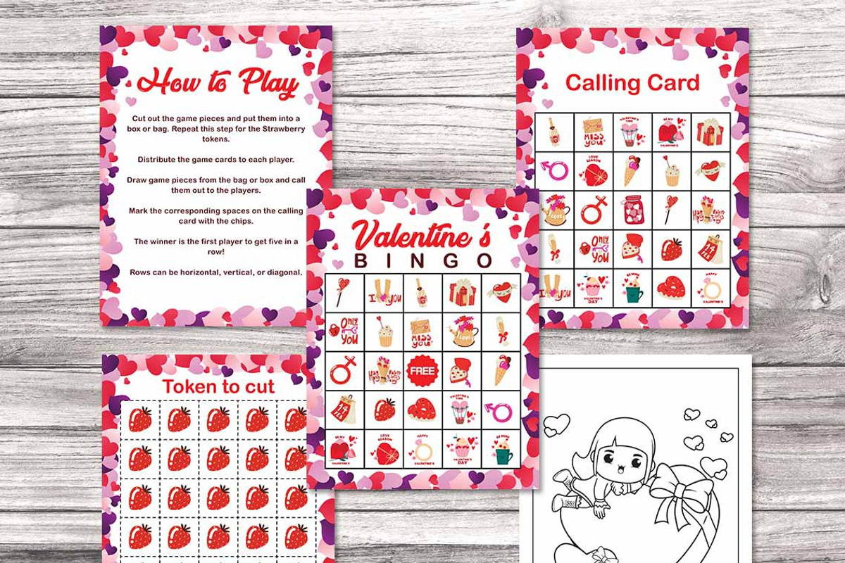 Valentine’s Day Bingo Printable Game, a Print Template by Graphicsnext (Photo 4 of 4)