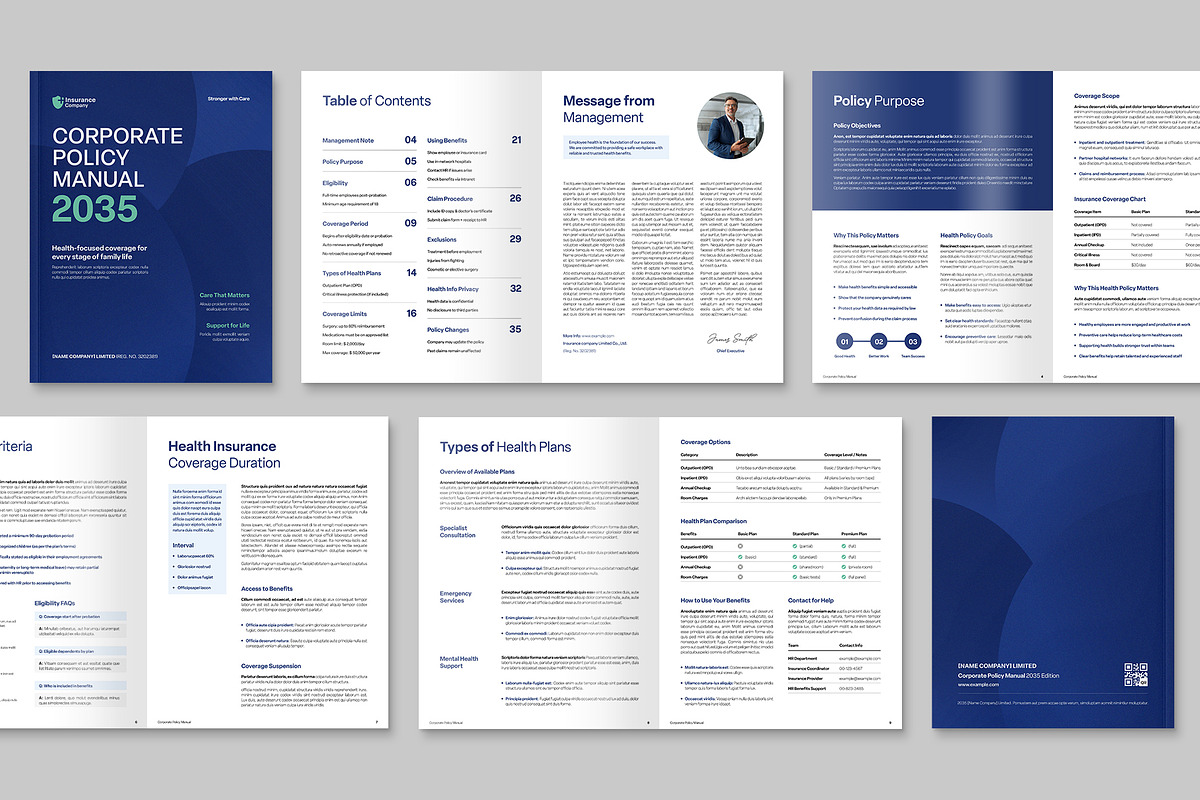 Corporate Policy Manual Template, a Brochure Template by BrandPacks