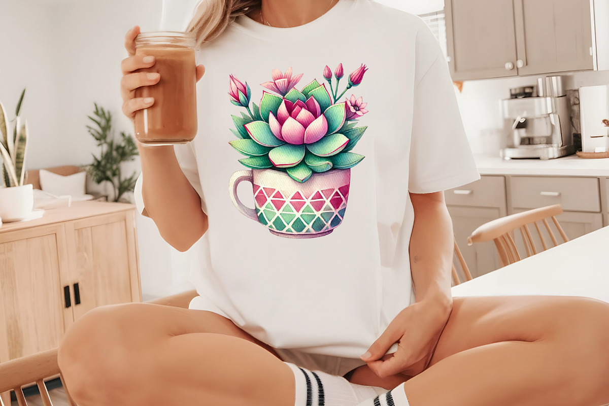 Watercolor Succulent Clipart, an Illustration by Designworld (Photo 3 of 9)