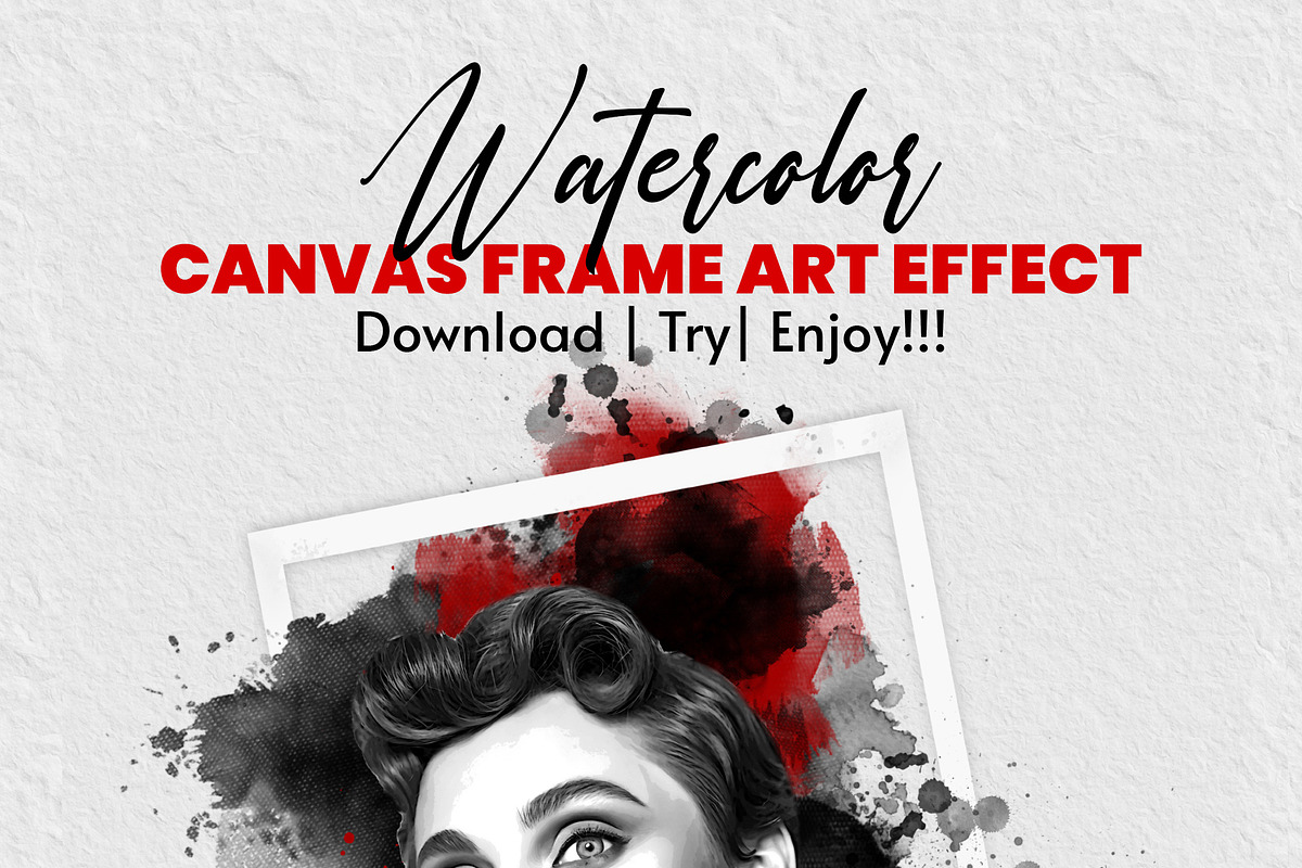 Watercolor Canvas Frame Art Effect, an Action Add-On by MRI STUDIO (Photo 30 of 34)