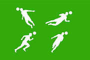 Soccer Player Silhouette Vector Pack, an Object Graphic by Artonix (Thumbnail 2 of 3)