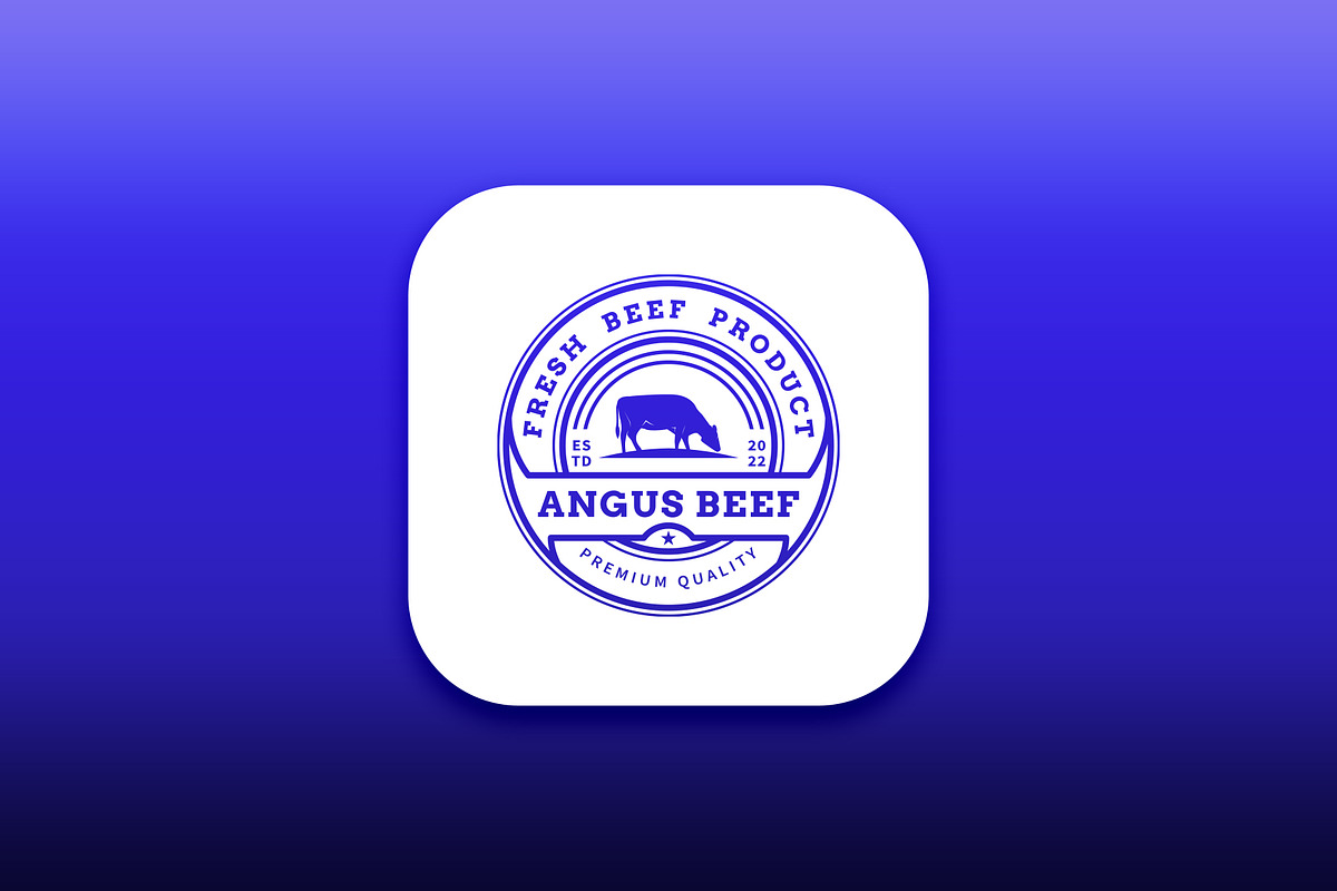 Angus beef meat vintage label logo, a Branding & Logo Template by vexper (Photo 4 of 4)