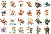Aviator Bear Sublimation Clipart, an Illustration by Sublimation Artist (Thumbnail 2 of 6)