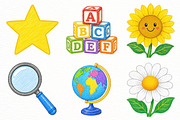 Back to School Clipart PNG Bundle, a Seasonal Illustration by Designworld (Thumbnail 2 of 5)