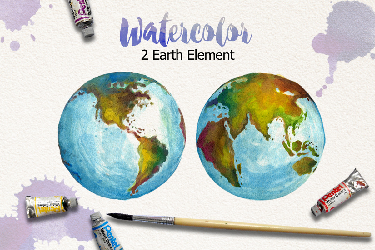 Watercolor Earth, a Technology Illustration by Graphobia (Photo 2 of 9)