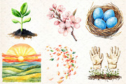 Spring Seasonal Elements Clipart, an Illustration by DreamCafeArt (Thumbnail 2 of 7)