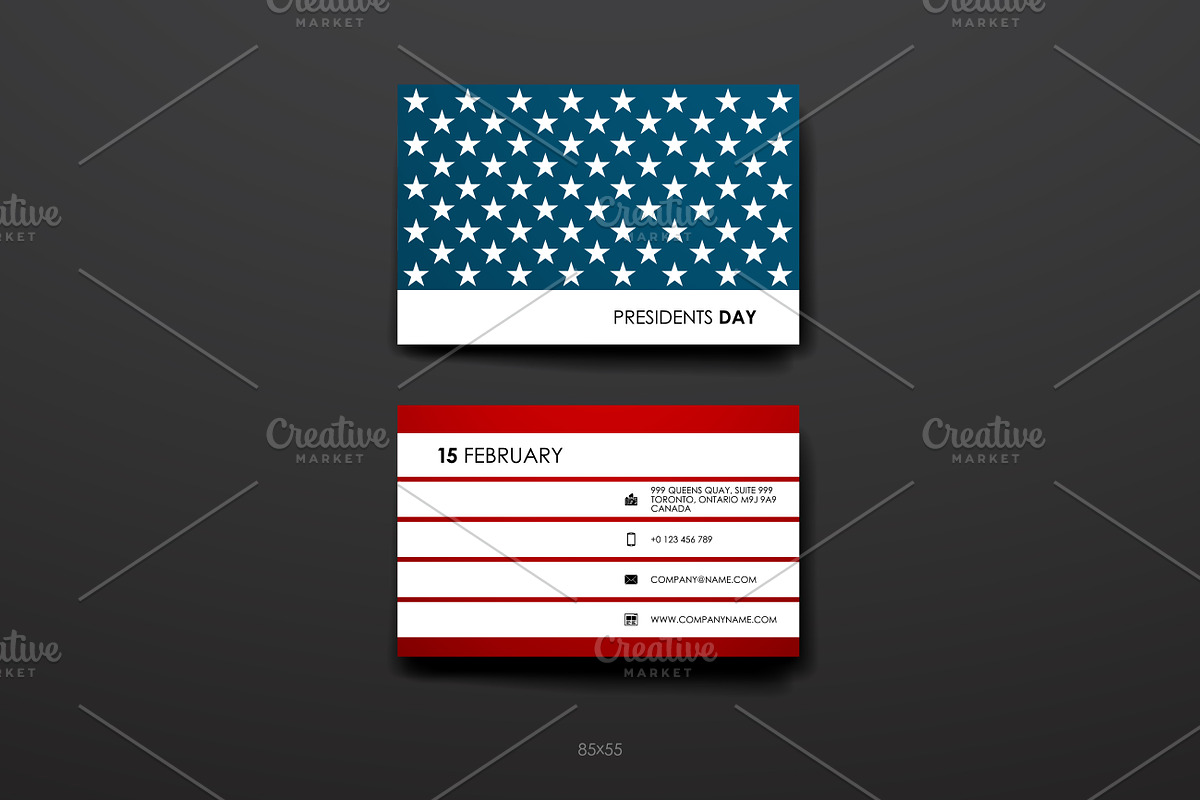 Presidents Day Business Cards, a Business Card Template by Palau