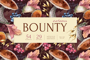 Autumn botanical seamless patterns