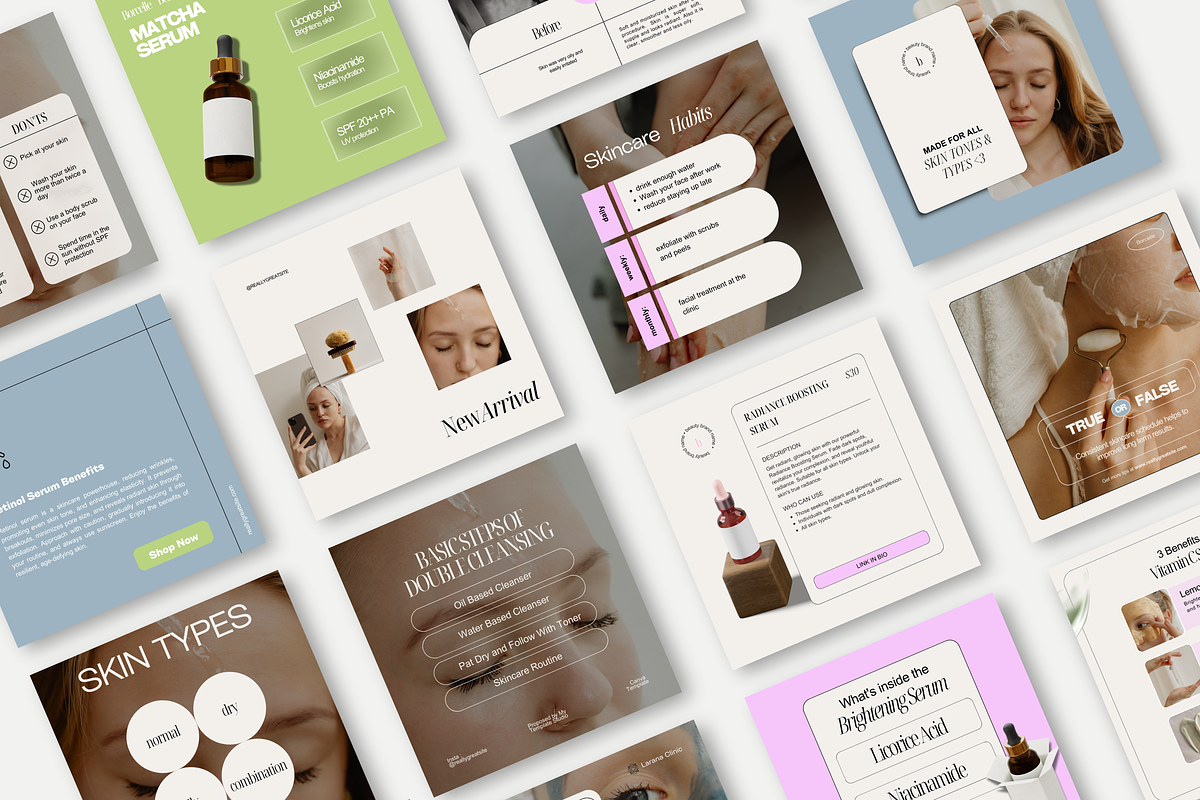 Beauty Skincare Instagram Bundles, a Social Media Template by My Template Studio (Photo 15 of 18)