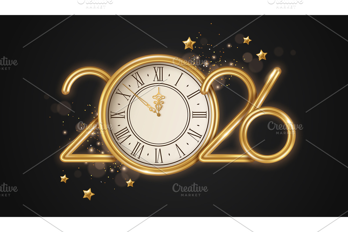 New Year gold logo number 2026, an Object Illustration by kotoffei