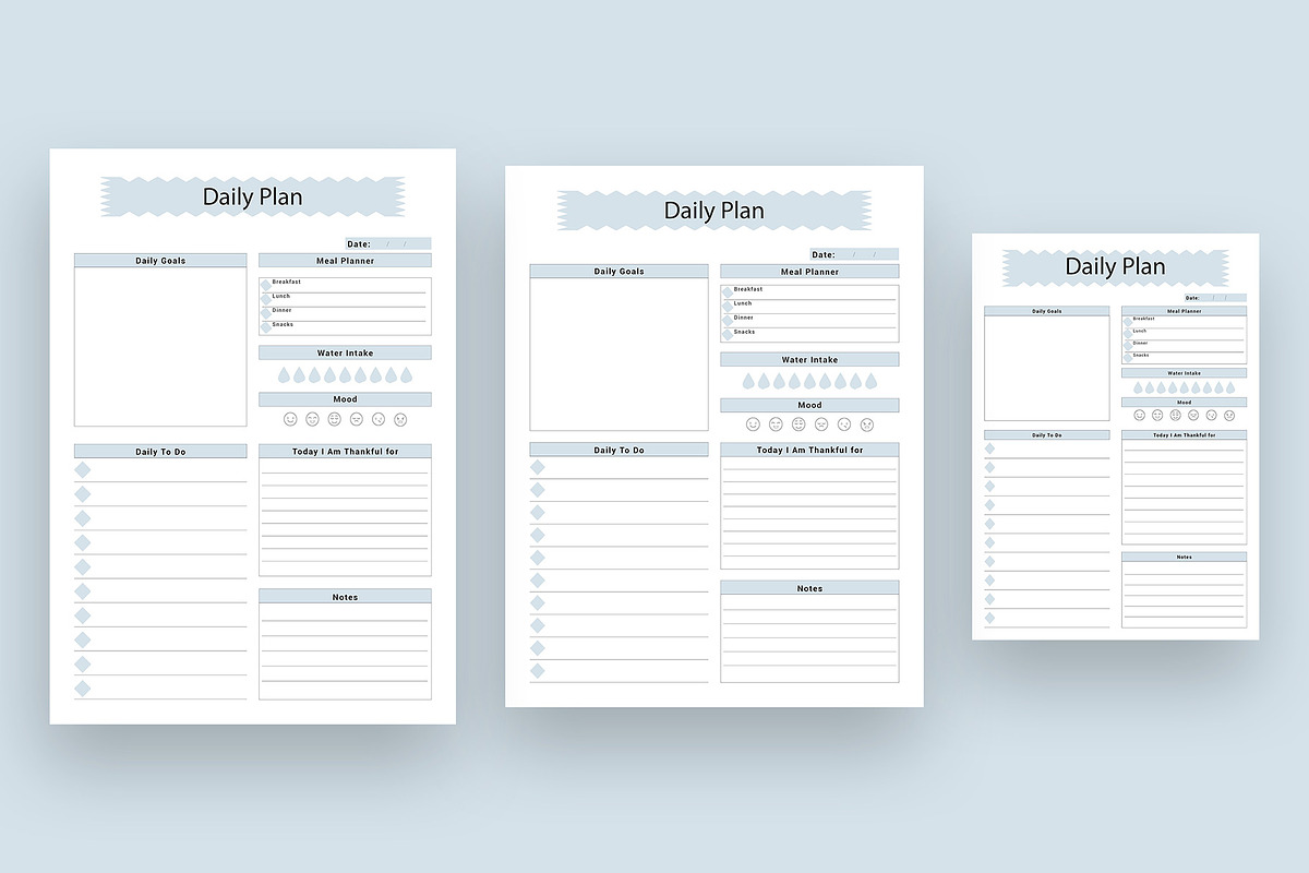Daily Weekly Monthly Planning Sheet, a Stationery Template by Amit Debnath