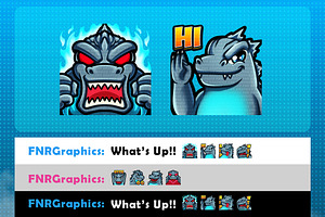 Cute Godzilla Twitch Emotes