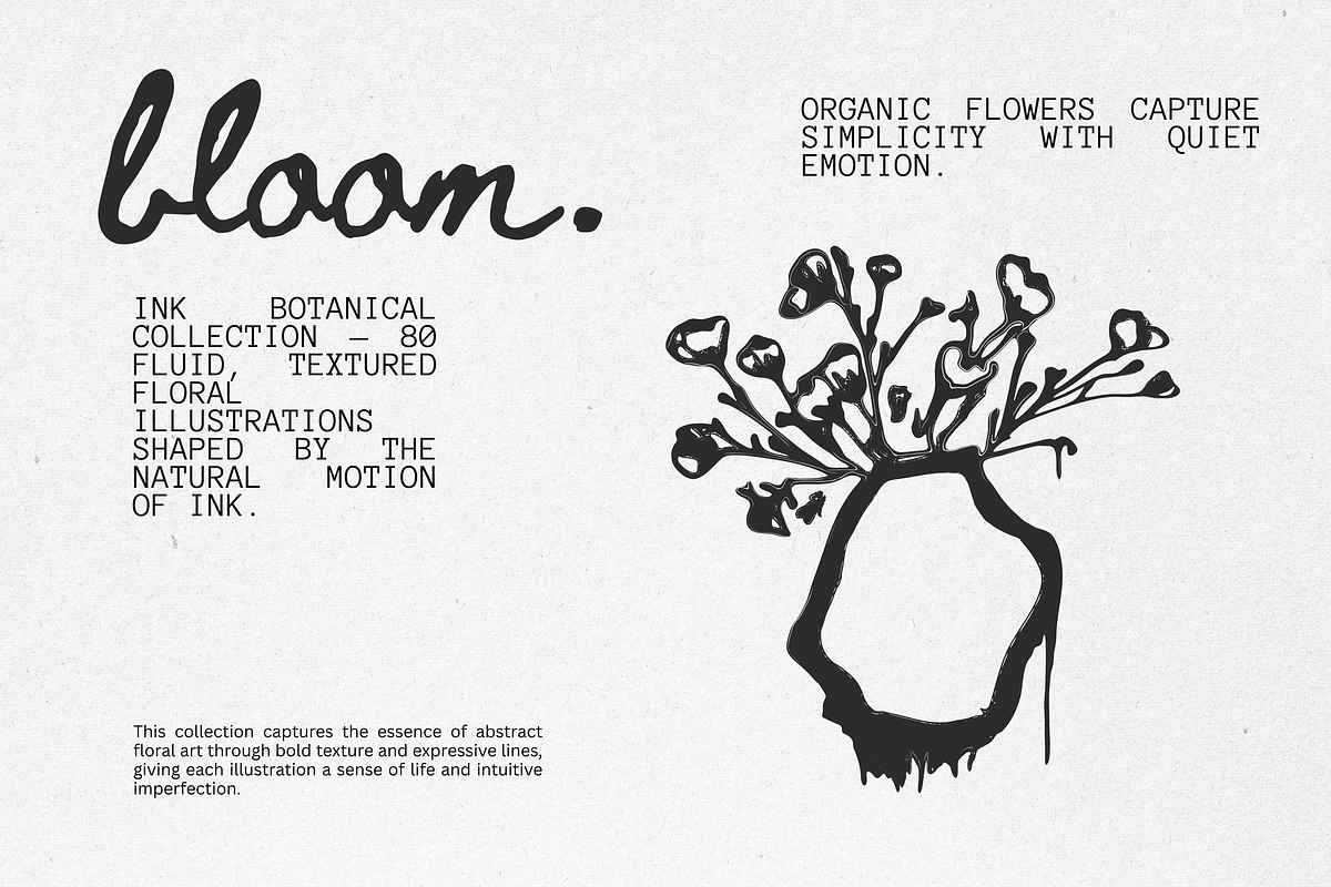 Bloom: 80 Ink Botanical Pack, a Decorative Illustration by Veyla (Photo 1 of 17)