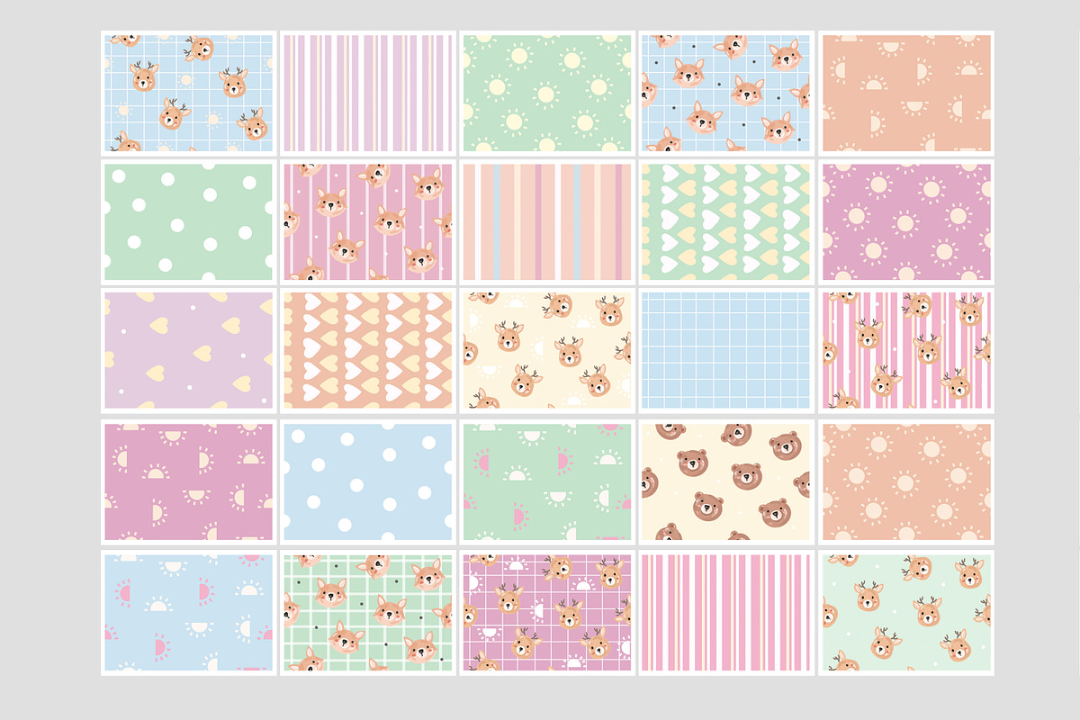 50 + Cute Seamless Patterns Bundle, a Pattern Graphic by Waterystrokes (Photo 8 of 8)