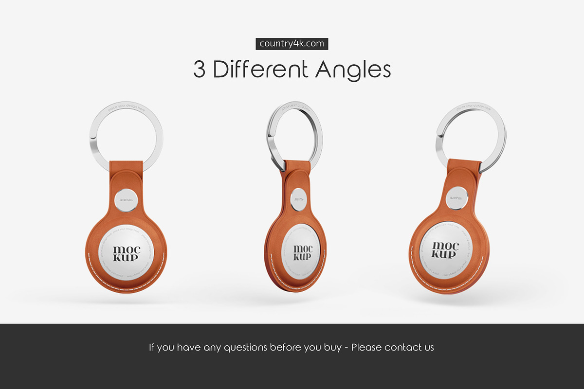 AirTags with Keychain Mockup Set, a Wearable Device Mockup by Country4k (Photo 4 of 4)